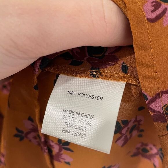 ModCloth Orange Pink Floral Keyhole Neck Tank Top Women’s Size XS - Picture 4 of 8